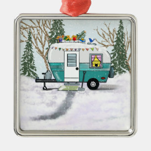  Christmas Trailer Metal Ornament