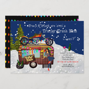 Christmas TRAILER WHITE TRASH BASH Fun Party Invitation