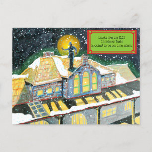 CHRISTMAS TRAIN by Slipperywindow Holiday Postcard