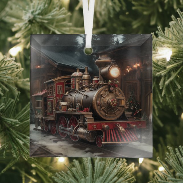 Christmas Train Glass Tree Decoration (Insitu)