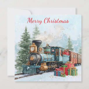 Christmas train holiday card