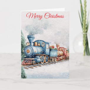 Christmas train holiday card
