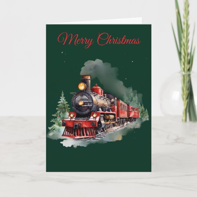 Christmas Train Holiday Card (Front)