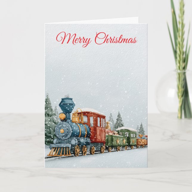Christmas train holiday card (Front)
