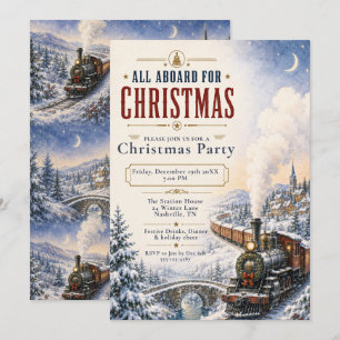 Christmas Train Holiday Party Invitation