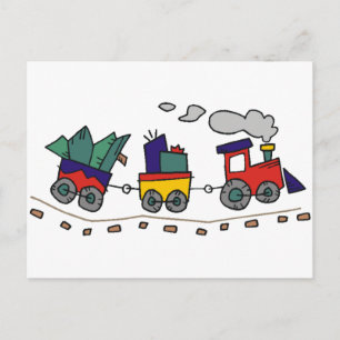 Christmas Train Holiday Postcard