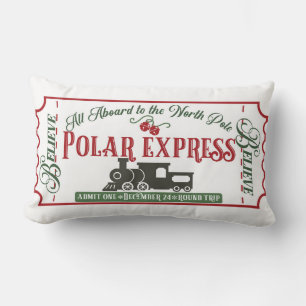 Christmas Train Home Decor Lumbar Cushion