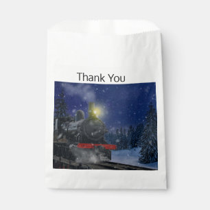Christmas Train in the snow        Favour Bag