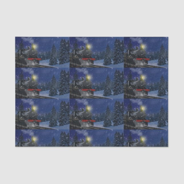 Christmas Train in the snow               Tissue Paper (Front)