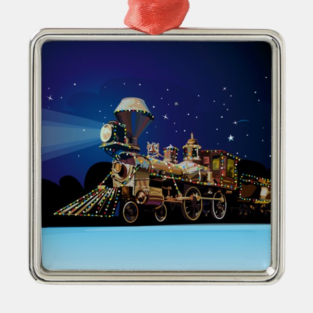 Christmas Train Metal Ornament (Front)