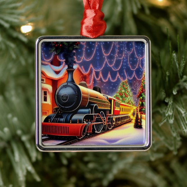Christmas train metal ornament (Tree)