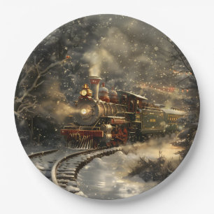 Christmas Train Paper Plate