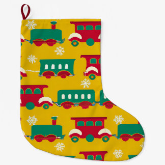 Christmas train pattern large christmas stocking