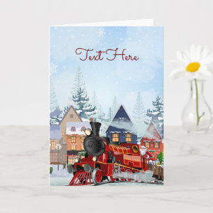 Christmas train winter card
