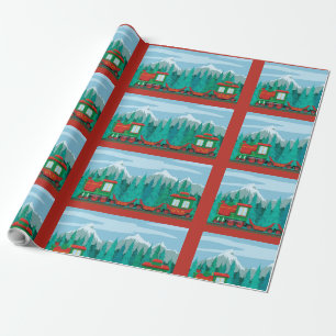 Christmas Train Wrapping Paper