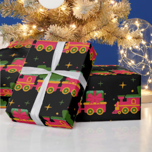 Christmas train  wrapping paper
