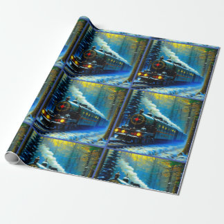  Christmas Train  Wrapping Paper