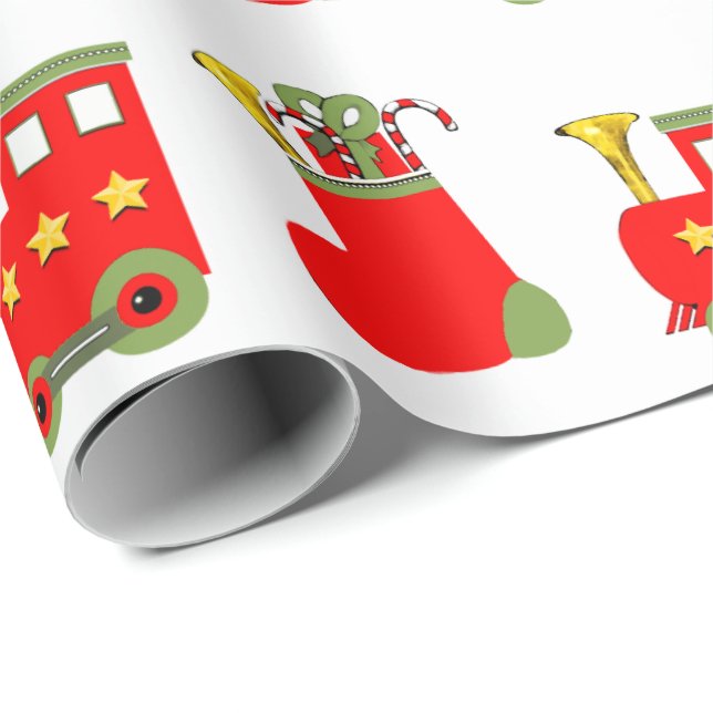 Christmas Trains Wrapping Paper (Roll Corner)