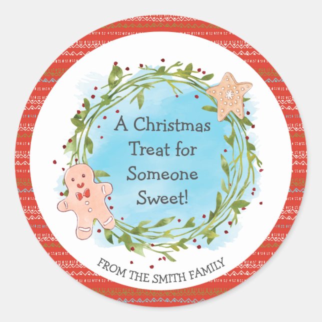 Christmas Treat Someone Sweet Classic Round Sticker (Front)