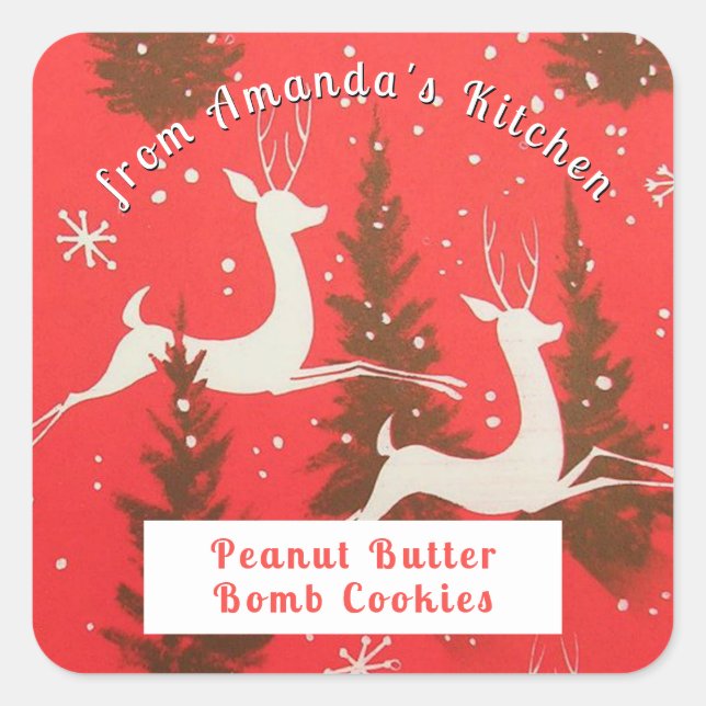 Christmas Treats Cookies From the Kitchen of   Square Sticker (Front)