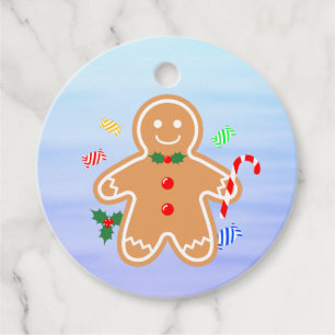 Christmas Treats Gingerbread Man Candy Cane Favour Tags