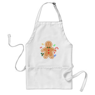 Christmas Treats Gingerbread Man Candy Cane Standard Apron