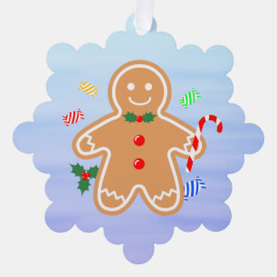 Christmas Treats Gingerbread Man Candy Cane Tree Decoration Card