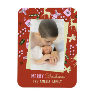 Christmas Treats Holiday Festive Family Photo Magnet