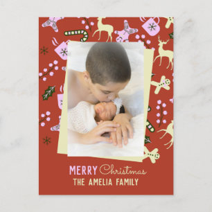 Christmas Treats Holiday Festive Family Photo  Postcard