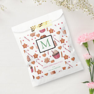 Christmas Treats Merry Christmas Monogram Favour Bag