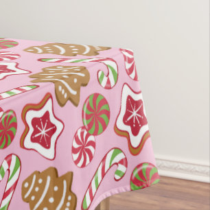 Christmas treats - pink tablecloth