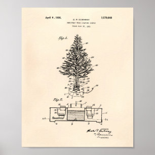 Christmas Tree 1925 Patent Art Old Peper Poster