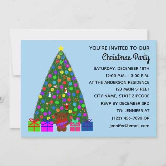 Christmas Tree #3-2 Invitation Card (Front)
