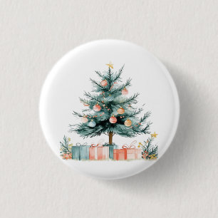 Christmas tree 3 cm round badge