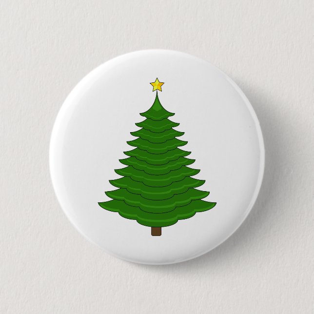 Christmas tree 40 6 cm round badge (Front)