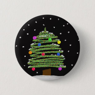 Christmas Tree 6 Cm Round Badge