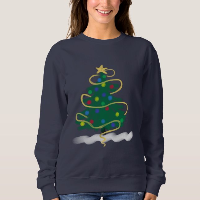 Christmas Tree Abstract Art to Wear Sweatshirt (Front)