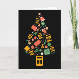 Christmas Tree Accountant Calculator Finance Chris Card