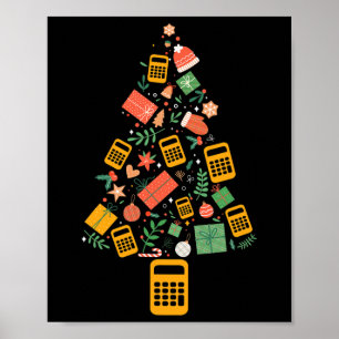 Christmas Tree Accountant Calculator Finance Chris Poster