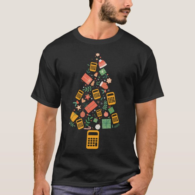 Christmas Tree Accountant Calculator Finance Chris T-Shirt (Front)