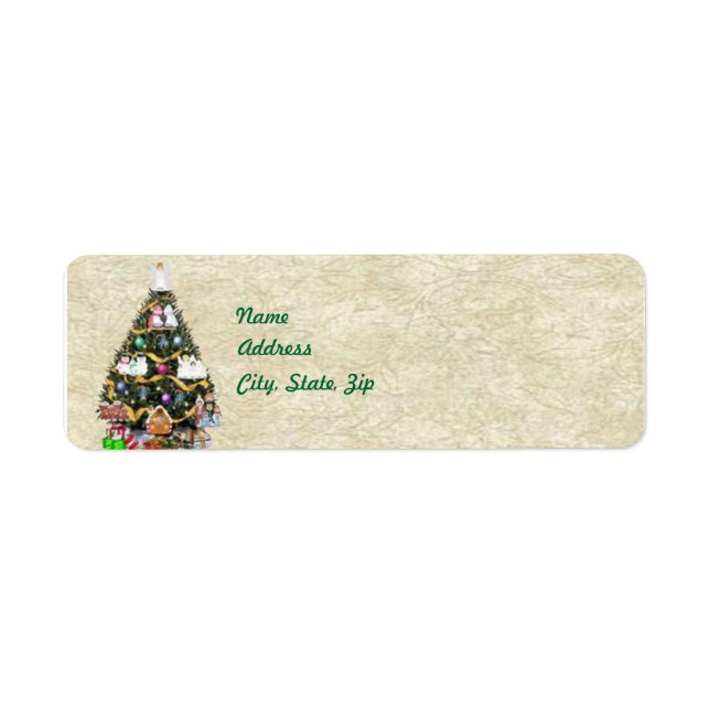 Christmas Tree Address Label Template Return Address Label (Front)