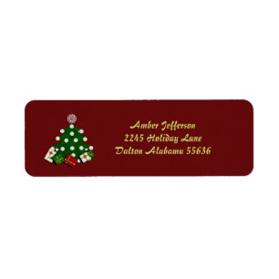 Christmas Tree Address Stickers