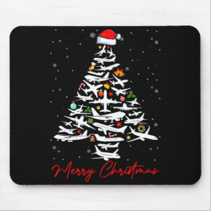 Christmas Tree Airplanes Lots Merry Christmas Men  Mouse Pad