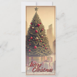 Christmas Tree Amid Ruins Merry Christmas