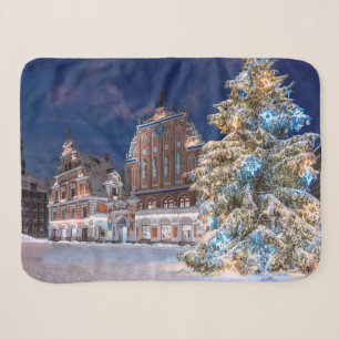 Christmas tree and Blackheads house in Riga Sherpa Blanket