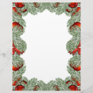 Christmas tree and bulb decoration custom letterhead