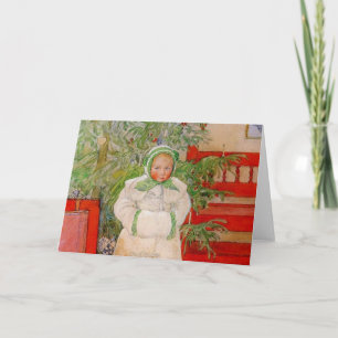 Christmas Tree and Child in Furs Holiday Card