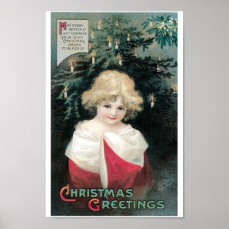 Christmas Tree and Child Poster