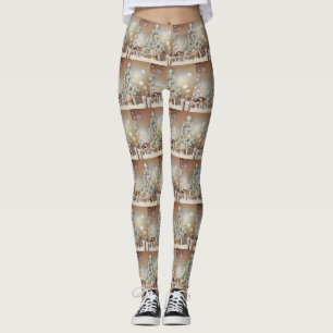 Christmas tree and Christmas gifts watercolor Leggings