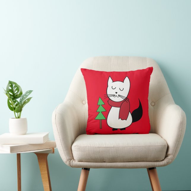 Christmas Tree and Cute Cat Cushion (Chair)